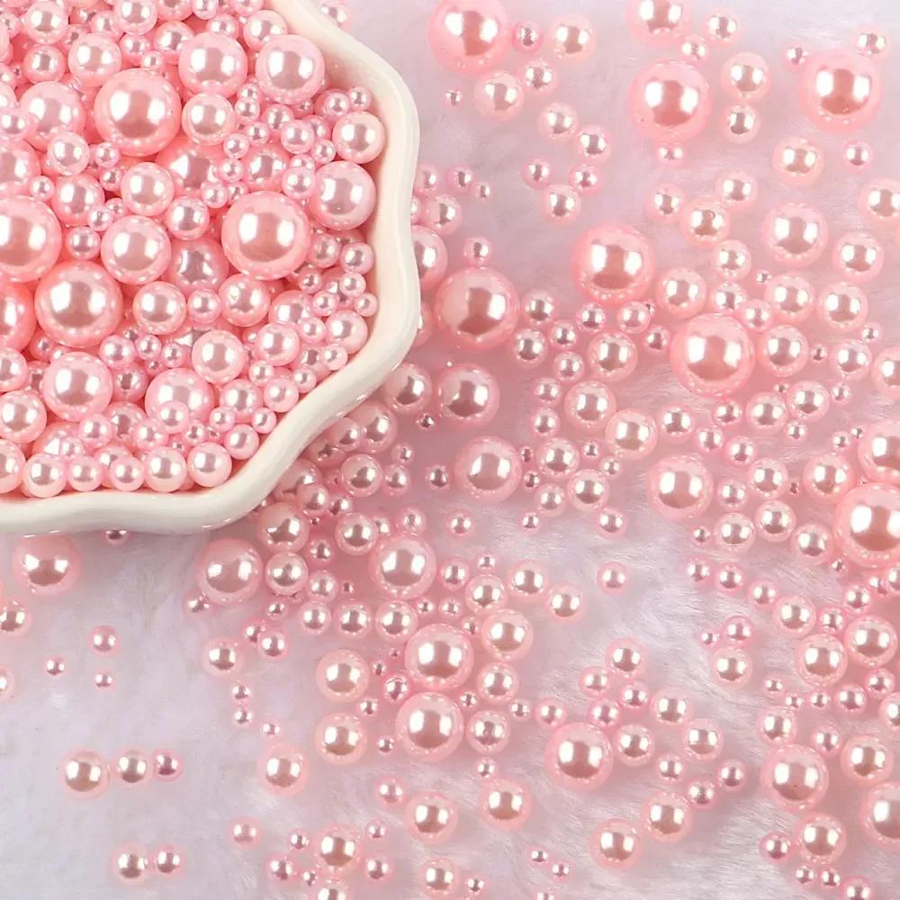 Разноцветные бусины из АБС-пластика без отверстий, имитация жемчуга, россыпные бусины для нейл-арта, DIY-поделок, украшения для скрапбукинга