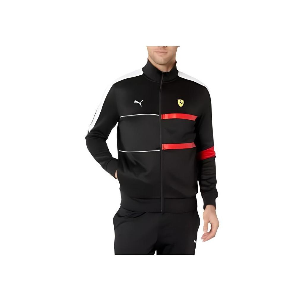 Puma Ferrari Racing Series Stand Collar Casual Retro Sports Jacket Men Jacket Black 577822-02