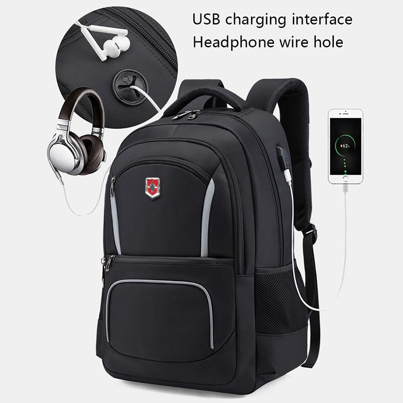 Швейцарский новый водонепроницаемый мужской рюкзак для ноутбука 17 дюймов, школьные сумки для студентов, модный рюкзак для путешествий с зарядкой через USB, женский, мужской