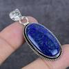 Лазурит Драгоценный камень Ручная работа 925 Стерлинговое серебро Ювелирное изделие Подвеска 2.05" e2L76