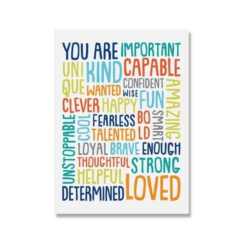 Позитивный детский настенный рисунок для классной комнаты, вдохновляющий постер, образовательная игровая комната, мотивирующее искусство, холст, картина, декор детской спальни