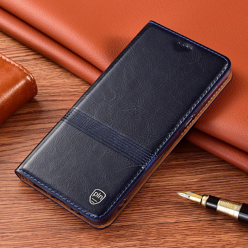 Чехол-книжка из натуральной кожи для Xiaomi Redmi Note 13R Pro, Note 12, Note 11SE, 10, 9 - защитный чехол.