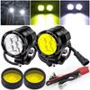 Ygmylandbb Motorcycle Fog Lights LED Auxiliary Lights Motorcycle Fog Lights Car Exterior Lights Compatible with 12V24V Work Lights 3 Modes High B