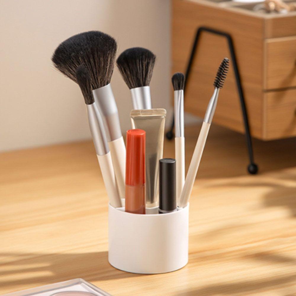 Mini Desktop Storage Box Rotating Stationery Storage Rack Simple Makeup Brush Holder for Home