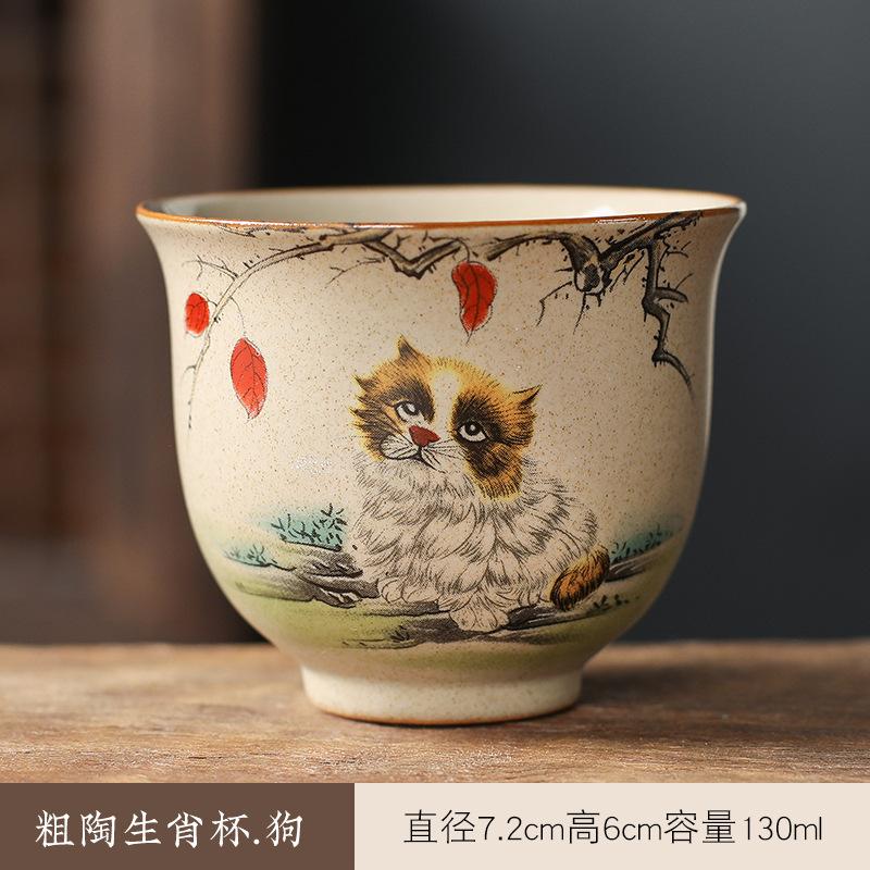 Портативная чашка из белого фарфора с жировым нефритом, чашка со знаком китайского зодиака, чайная чашка ручной работы, керамическая индивидуальная чашка, мастер-чашки для чая