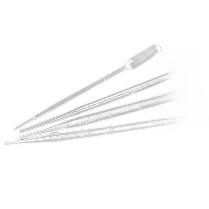 100-pack Disposable Plastic Graduated Pipettes: 3ml, 2ml, 1ml, 5ml.