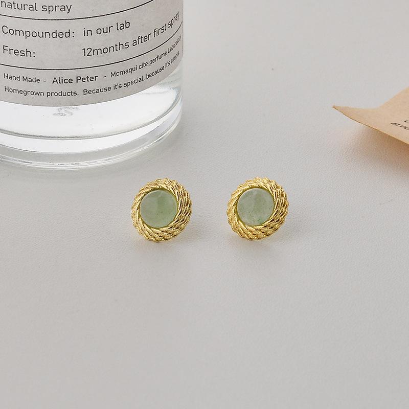 Серьги в стиле ретро во французском стиле, круглые янтарные серьги-закрутки, легкие и элегантные