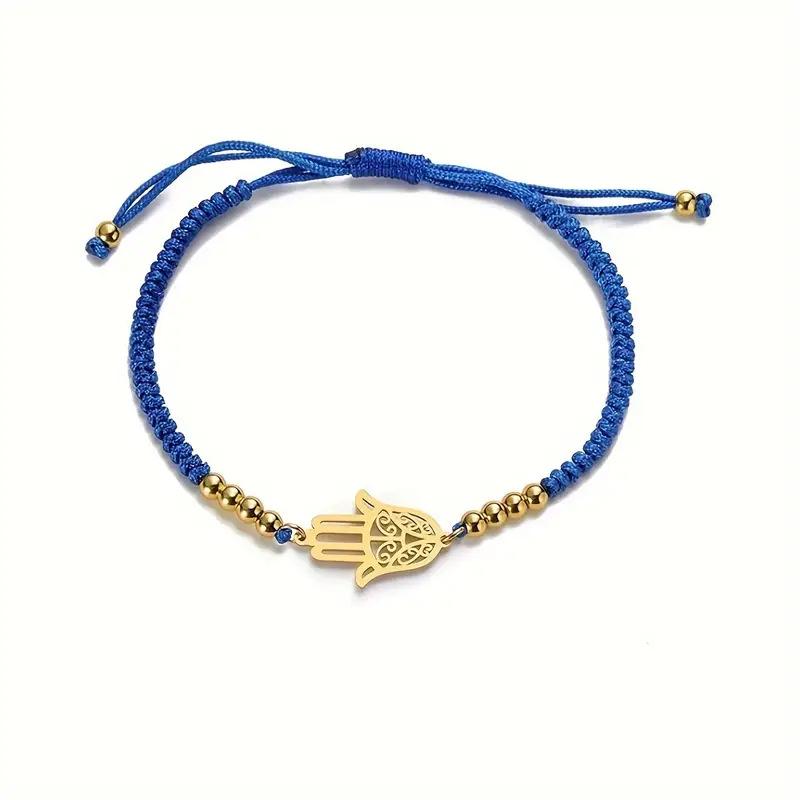 JYL TS Bracelet Stretch Evil Eye Palm Charm Wards Off Negativity & Attracts Luck