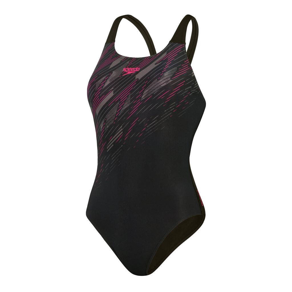 Speedo Женский слитный купальник Hyperboom с принтом, модель Muscleback