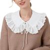 False Shawl Big Collar Fake Cotton Doll Dickey Lace Shawl Layer Ruflfe Collar Detachable Tie Women Girls Lolita Cute Sweater