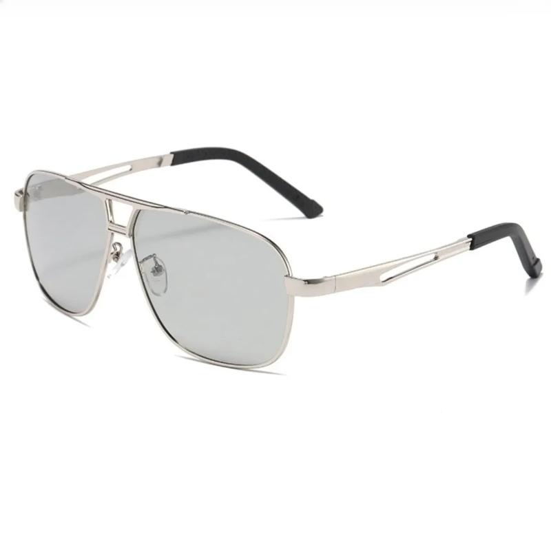 Мужские поляризационные фотохромные солнцезащитные очки для ночного видения, авиаторы, линзы с изменяемым цветом, желтые, для вождения