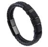 Woven Leather Rope Wrapping Special Style Classic Stainless Steel Men's Leather Bracelet Double-layer Design