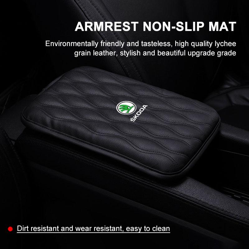1 шт. Кожаные накладки на подлокотник автомобиля Защитная водонепроницаемая подушка для рук Для Skoda Octavia MK2 MK3 2 3 A7 Fabia Karoq Kodiaq Superb Rapid Kamiq