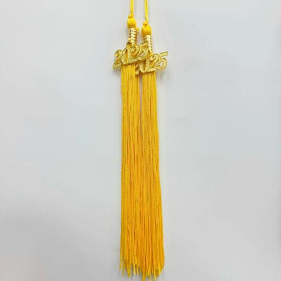 Кисточка для выпускного с подвеской в виде даты 2025 года, однотонная, длина 40 см, кисточка для шляпы для выпускного сезона бакалавриата