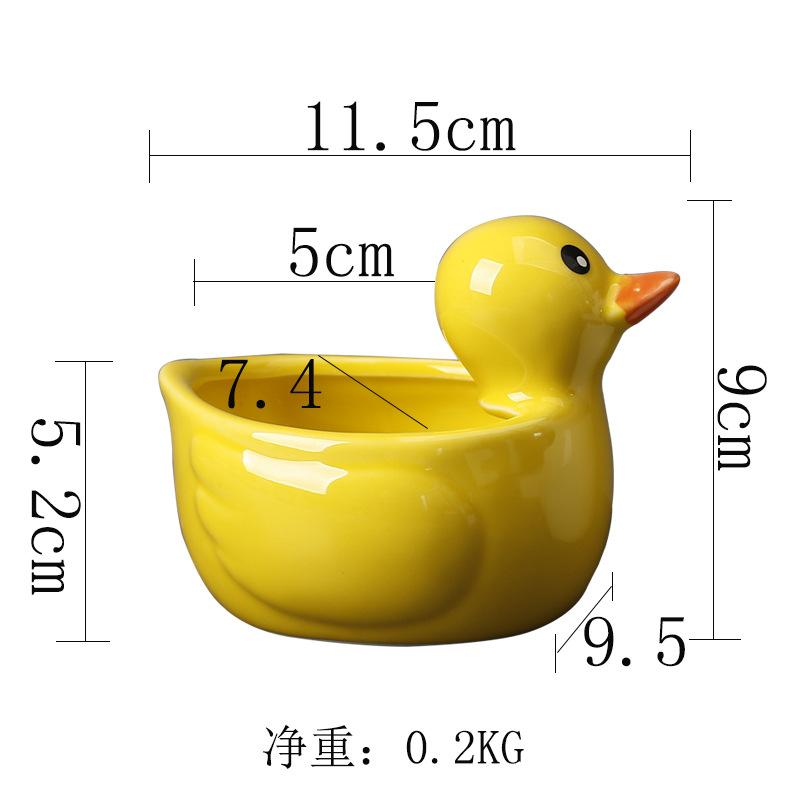 Succulent Plant Flower Pot Super Cute Duckling Creative Animal Fun Personality Succulent Versatile Ceramic Flower Pot