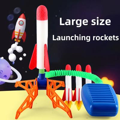 Детская игрушка-ракетница, пенные ракеты и прочная подставка-пусковая установка, веселые игры на свежем воздухе для всей семьи, игрушка для улицы, подарки на день рождения для детей