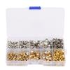 240Pcs Rhinestone Stud Rivet DIY Leather Bags Clothes Decoration Accessories 6-9mm +240Pcs Base