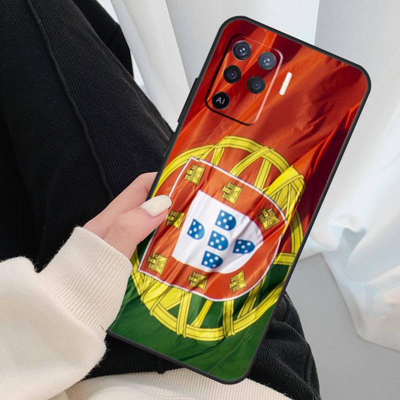 Portugal Flag Case For Oppo A18 A38 A58 A78 A98 A80 A60 A40 A96 A76 A16 A94 A74 A54 A15 A17 A57 A77 A5 Pro