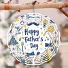 1pc 3D Mandala Spinner Wind Chime - Happy Father's Day Metal Wind Catcher with Vibrant Floral & Tools Design, Battery-Free Hanging Decor for Garden