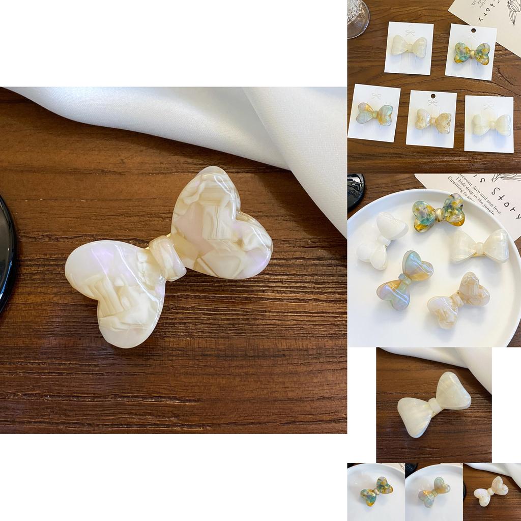 Очаровательная разноцветная заколка для волос с бантом в виде сердца для женщин Стильные и универсальные аксессуары