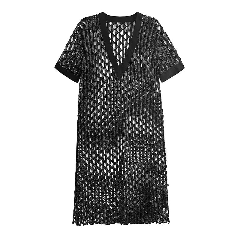 Xitao Платье А-силуэта с V-образным вырезом и вырезом-стойкой HQQ2467