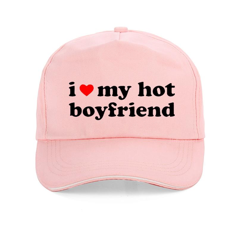 Я Люблю Своего Горячего Парня Кепка с Принтом Букв Модная Кепка Snapback Подарок на День Святого Валентина для Пары Крутая Регулируемая Кепка