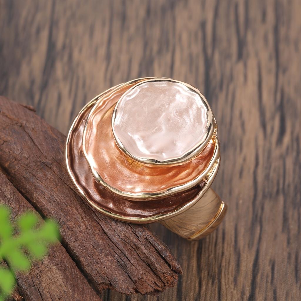 1 шт. богемное эластичное кольцо из цинкового сплава, трехслойное эмалированное кольцо, особый уникальный дизайн, индивидуальное элегантное женское вечерние одинаковые кольца