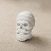 3D Printed Santa Claus Skull Figurine, Novelty Skeleton Head Statue, Collectible Christmas Ornament for Halloween Home Party Decor