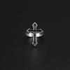 1 шт., винтажное черное открытое кольцо с большим крестом для женщин, вечерние украшения для мужчин, модное готическое металлическое кольцо на палец Anillo