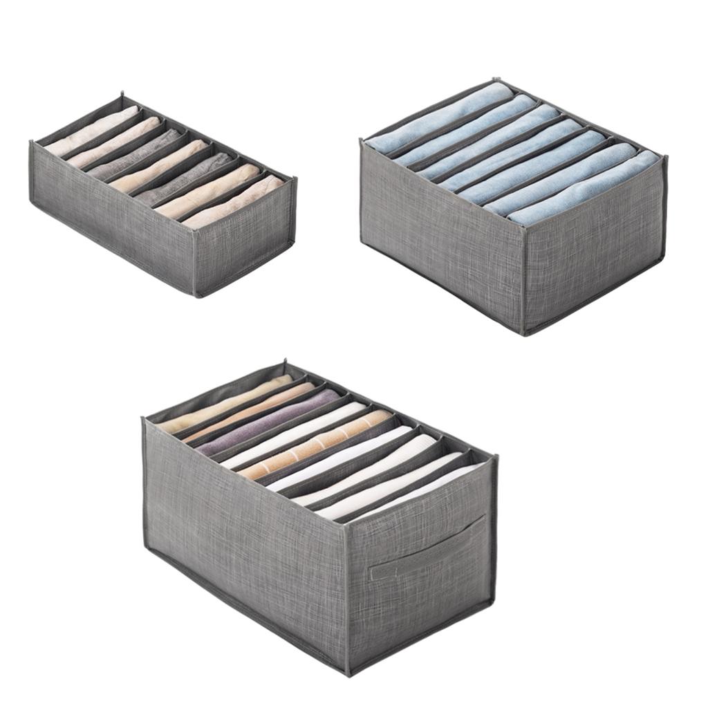 Pants Storage Box with Multiple Compartments Foldable Closet Organizers Separation Boxes for Jeans Trousers Storage Bins