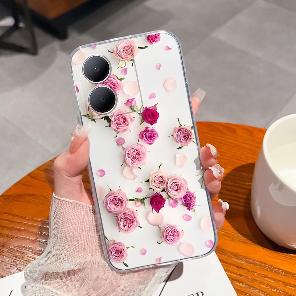 For Vivo Y77e Y90 Y91C Y9s Y83 Y97 Y51 Z5X Z6 Z1 Pro Case Cover Fashion Daisy Transparent Soft Silicone Camera Protection Phone Bags For Vivo Bumper