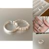 Korean Stylish Inspired Adjustable Pearl And Silver Ring For Women Modern Fashion 2023 Jewelry