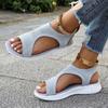 Spring and summer new fashionable large-size flat-bottomed fly-woven women's sandals