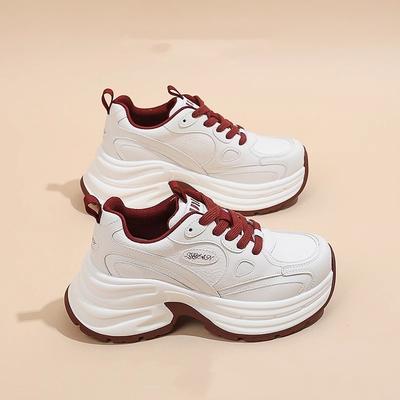 Женские кроссовки на толстой подошве, увеличивающие рост, осенние новинки, легкие, на мягкой подошве, спортивные и для отдыха, маленькие белые кроссовки