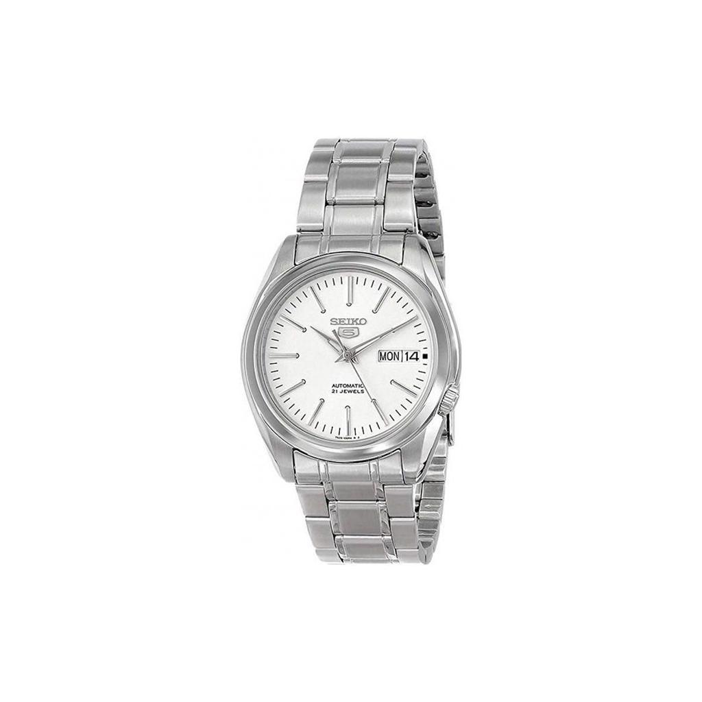 Seiko Автоматические механические часы с индикатором даты и водозащитой Мужские часы Белые SNKL41K1