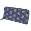 Inden Long Round Hydrangea Navy Blue X Purple Calico X Gray Lacquer 8011 [Indenya] Wallet, Wallet, Zipper, Deerskin, Miso, Pattern,