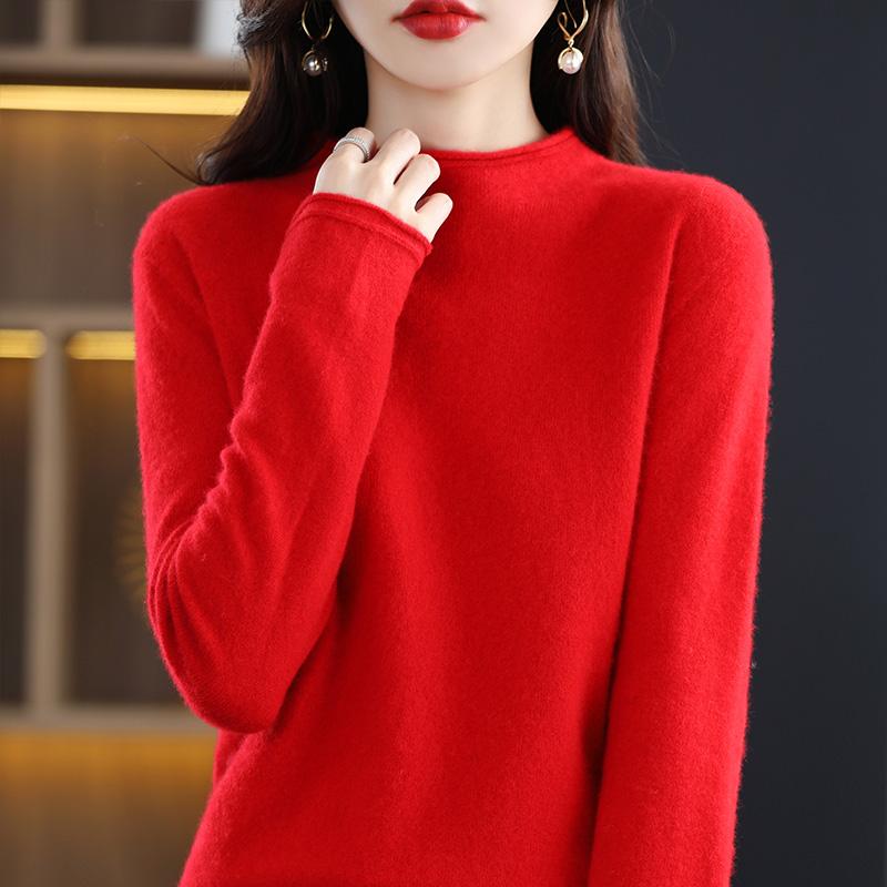 Женский свитер, 100% мериносовая шерсть, СОВРЕМЕННАЯ НОВАЯ SAGA, зимняя шерстяная водолазка, вязаный пуловер, осенний джемпер, женские вязаные топы