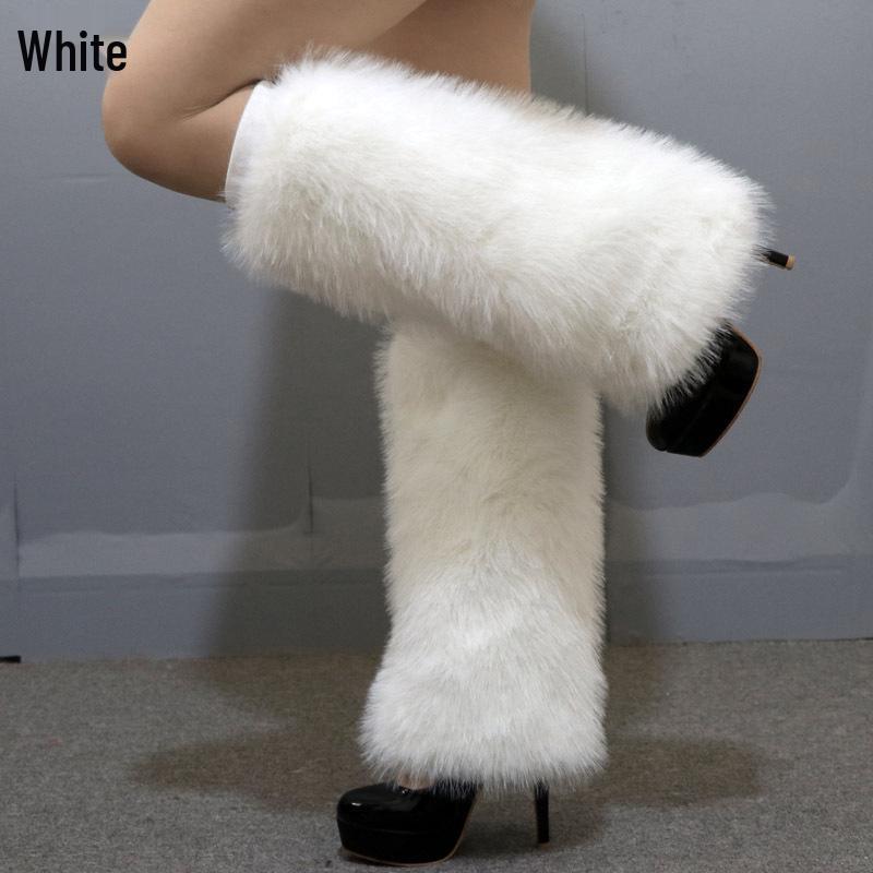 Леопардовый принт Искусственный мех Плюшевые гетры: Длинные и короткие стили для осени/зимы, идеально подходят для сценических выступлений и чехлов для ботинок.