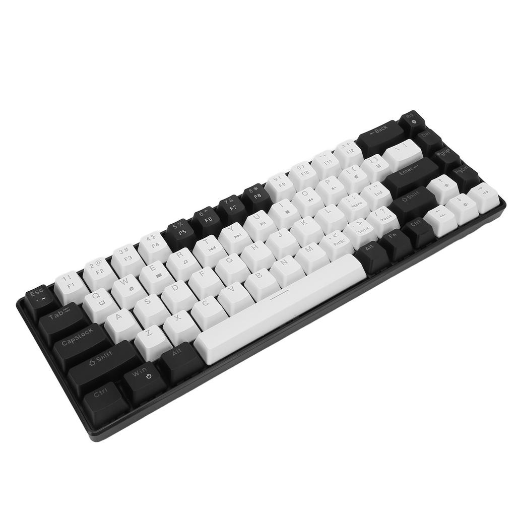 Механическая клавиатура на 68 клавиш, RGB-подсветка, двухцветная игровая клавиатура для дома, общежития, интернет-кафе, черно-белая
