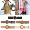Summer Elastic Casual Waist Belt Braided Waistbelt Wide Straw Belt