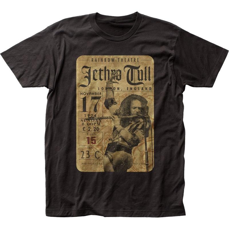 Jethro Tull Concert Ticket Unisex T-shirt Music Classic Rock Band Tee New Black Graphic Tee