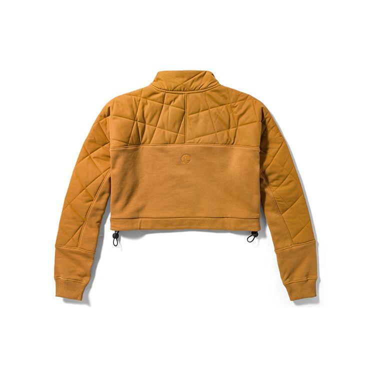 Timberland ® X Humberto Leon Future73 Collaboration Удобная теплая облегающая трикотажная толстовка с воротником-стойкой Женская толстовка Пшеничная A5PH2-P47