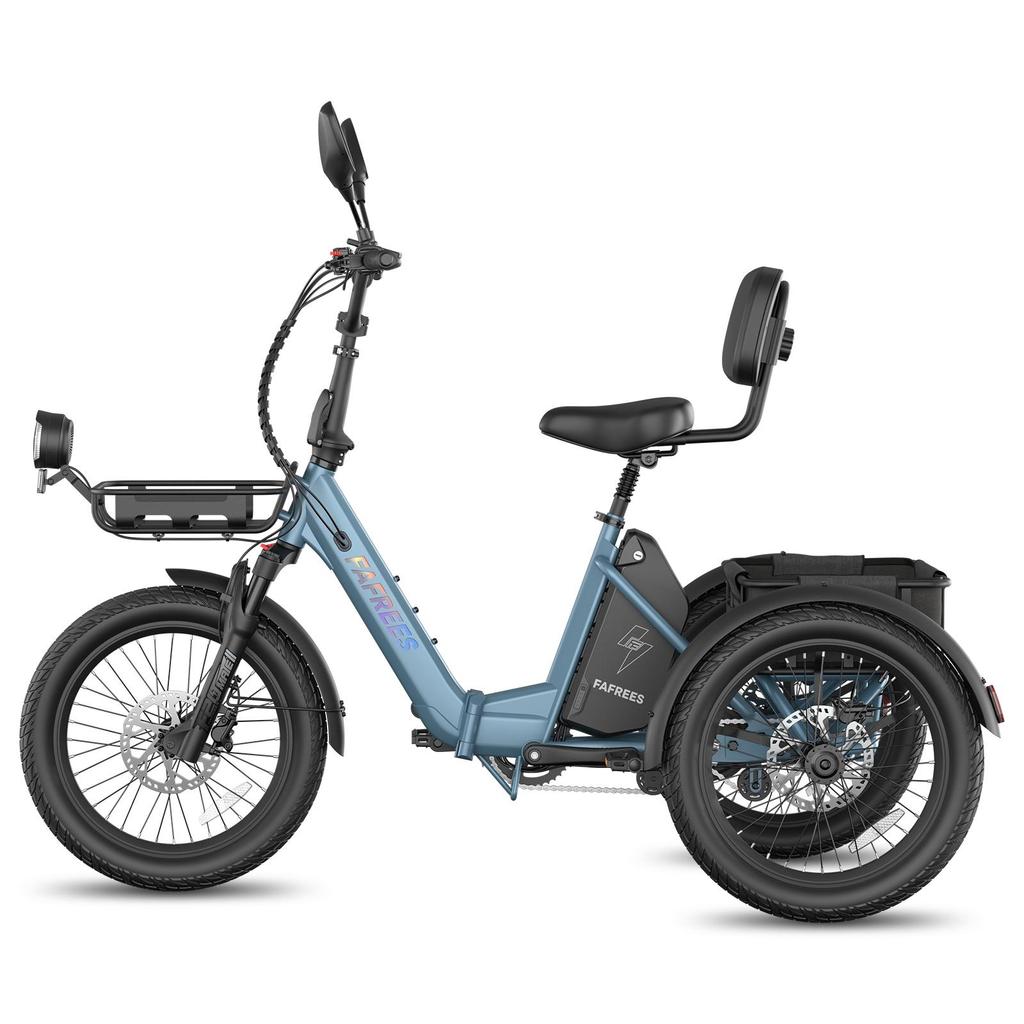 Электрический трехколесный велосипед FAFREES F20 Mate II, аккумулятор 48 В 21 Ач, гидравлические дисковые тормоза, передняя и задняя корзины