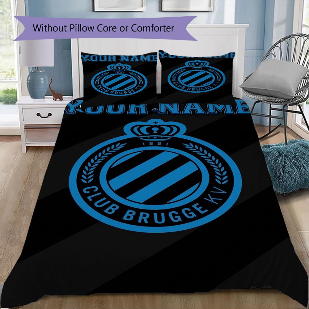 Custom Name Club Brugge Kv Pattern Bedding uilt Set uilt Cover Pillowcase Home Decoration Birthday Gift (1*duvet cover+2*pillowcase without core)