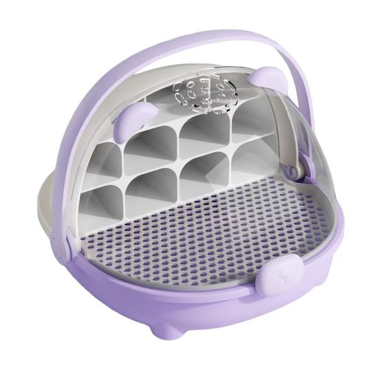 Ящик для разведения шелкопряда Прозрачный ящик для выращивания шелкопряда Клетка для обитания с ручкой Капсула для разведения мелких животных Контейнер для вылупления