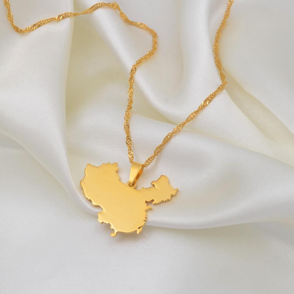 Anniyo Map of China Pendant Necklaces Jewelry China Maps #068621