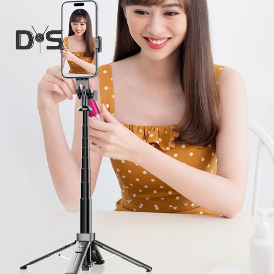 Штатив для телефона, селфи-палка с заполняющей подсветкой, регулируемая длина, вращение на 360 градусов, портативный универсальный штатив для сотового телефона с беспроводным пультом дистанционного управления