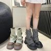 Мода Женские Балетки Ботильоны Ковбойские Челси Зимние Модные Платформа Гладиаторы Обувь 2025 Новые Массивные Мотоциклетные Боты Женские Туфли