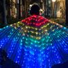 LED Butterfly Wing Illuminated Adult Dance Luminous Glowing Light Up Party Costumes Multicolored