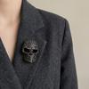 Zinc Zinc Zinc Alloy Retro Skull Pin Punk Style Gothic Skull Badge Lapel Pin Halloween Skeleton Brooch  Men